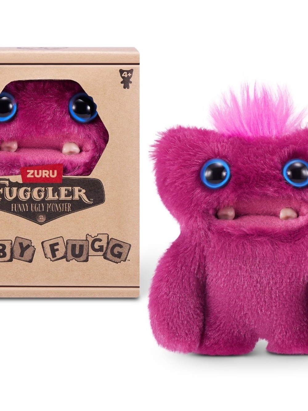 ZURU Baby Fugg Plush Toy - Bright Pink Furry Monster